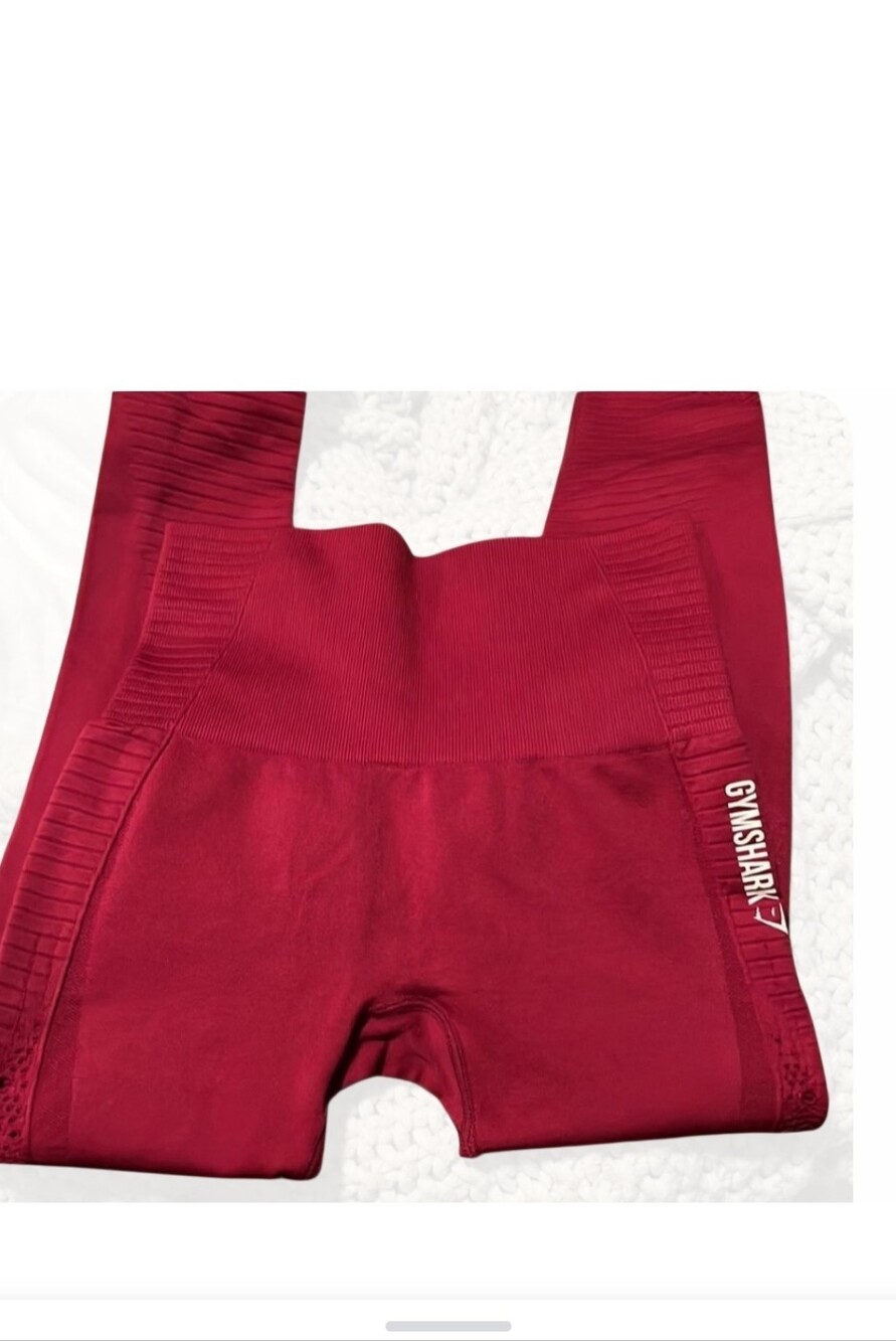 Gymshark Seamless High-Waist Workout Leggings in Raspberry - Picture 2 of 5
